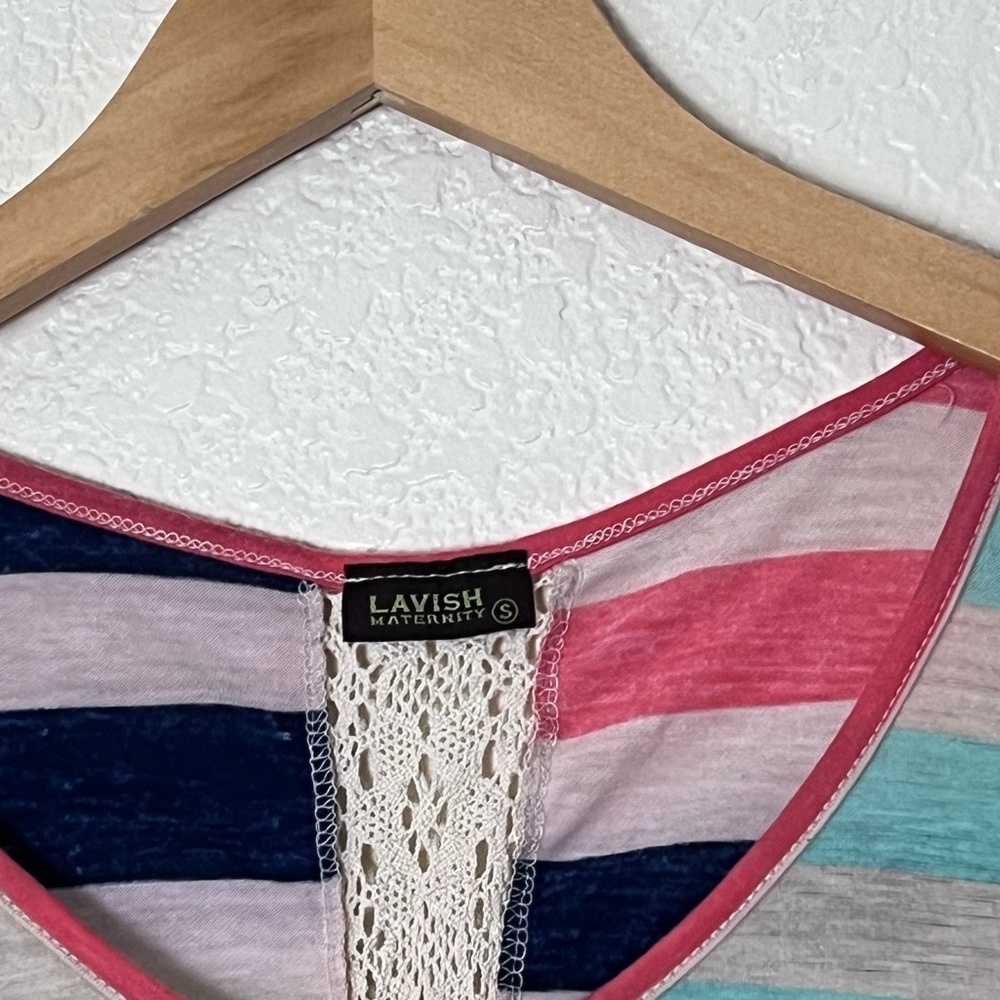 Lavish Maternity | Striped burnout tank top loose fit size small - Picture 3 of 7